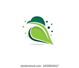 simple abstract bird leaf logo icon symbol design template illustration inspiration