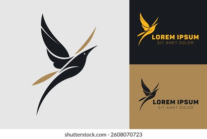 Simple Abstract Bird Logo Icon Minimalist Style