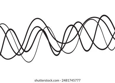 simple abstract black color creative geometric thin wavy line pattern a black and white abstract image of a white and black background