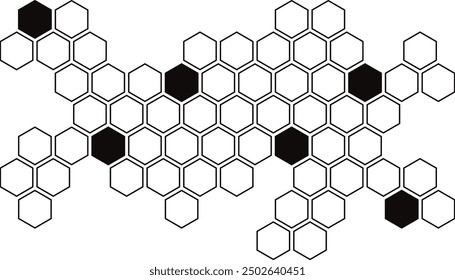 simple abstract black color geometric hexagon honeycomb pattern a white background with a black and white pattern