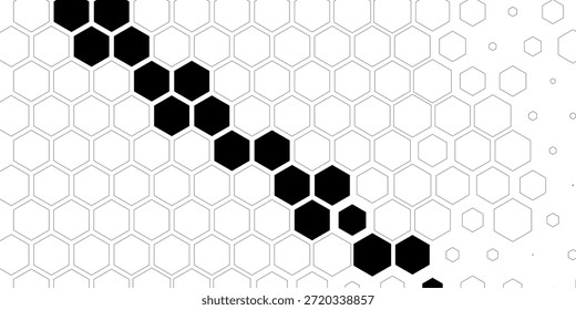Modelo geométrico abstracto simple del panal del hexágono del color negro Un fondo blanco con un modelo blanco y negro