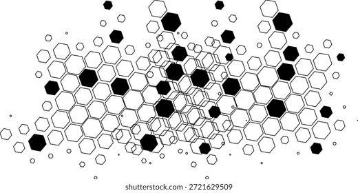 Modelo geométrico abstracto simple del panal del hexágono del color negro Un fondo blanco con un modelo blanco y negro
