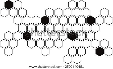 simple abstract black color geometric hexagon honeycomb pattern a white background with a black and white pattern