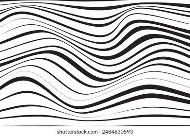  simple abstract black color horizontal wavy distort line pattern a black and white pattern of the lines in the middle