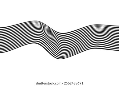 simple abstract black color wave creative line pattern a wave that is black and white