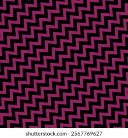 simple abstract black colour diagonal zig zac line pattern on rosewood colour background.