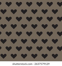 simple abstract black colour heart pattern with brown background