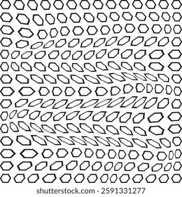 simple abstract black colour semless honeycomb distorting pattern