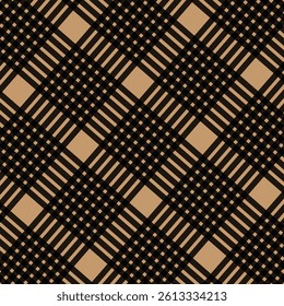 simple abstract black colour semless chaqe plade pattern with brown background use in textile.e