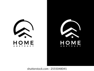 simple abstract black house logo design inspiration