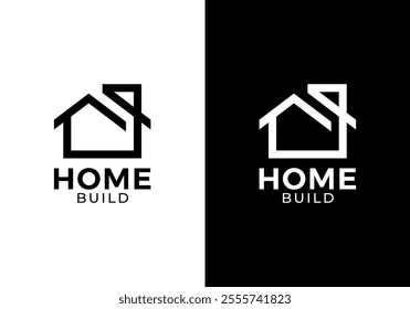 simple abstract black house logo design inspiration