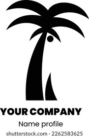 einfaches abstraktes Logo der schwarzen Palme