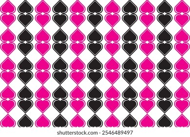 einfache abstrakte schwarz rosa Farbe kreative Liebe Herzlinie Muster die Herzformen sind die Farben der Herzen