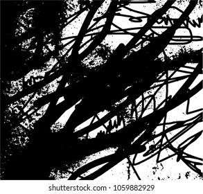 Simple abstract black and white drawing. Expressive drawing. Abstract Overlay Texture.