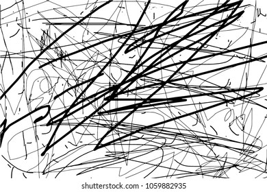 Simple abstract black and white drawing. Expressive drawing. Abstract Overlay Texture.