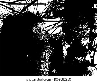 Simple abstract black and white drawing. Expressive drawing. Abstract Overlay Texture.