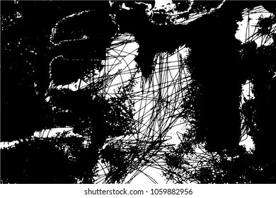 Simple abstract black and white drawing. Expressive drawing. Abstract Overlay Texture.