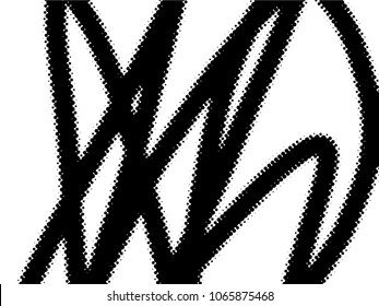 Simple abstract black and white drawing. Expressive drawing. Abstract Dots Overlay Texture.