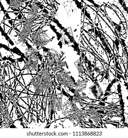 Simple abstract black and white drawing. Expressive drawing. Abstract Overlay Texture. Vector.