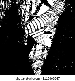 Simple abstract black and white drawing. Expressive drawing. Abstract Overlay Texture. Vector.