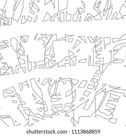 Simple abstract black and white drawing. Expressive drawing. Abstract Overlay Texture. Vector.