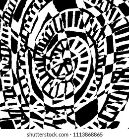 Simple abstract black and white drawing. Expressive drawing. Abstract Overlay Texture. Vector.