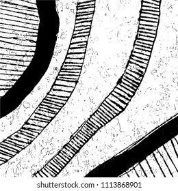 Simple abstract black and white drawing. Expressive drawing. Abstract Overlay Texture. Vector.