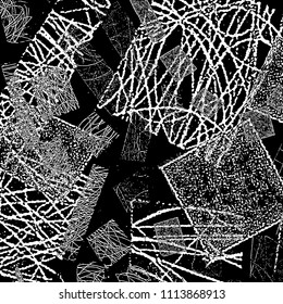 Simple abstract black and white drawing. Expressive drawing. Abstract Overlay Texture. Vector.