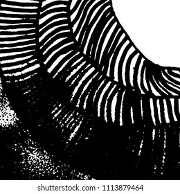 Simple abstract black and white drawing. Expressive drawing. Abstract Overlay Texture. Vector.