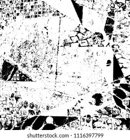 Simple abstract black and white drawing. Expressive drawing. Abstract Overlay Texture. Vector.