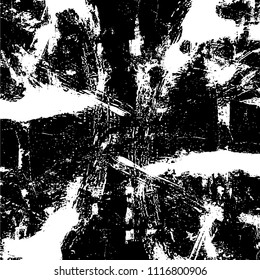 Simple abstract black and white drawing. Expressive drawing. Abstract Overlay Texture. Vector.