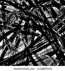 Simple abstract black and white drawing. Expressive drawing. Abstract Overlay Texture. Vector.