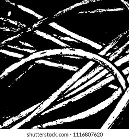 Simple abstract black and white drawing. Expressive drawing. Abstract Overlay Texture. Vector.