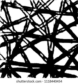 Simple abstract black and white drawing. Expressive drawing. Abstract Overlay Texture. Vector.