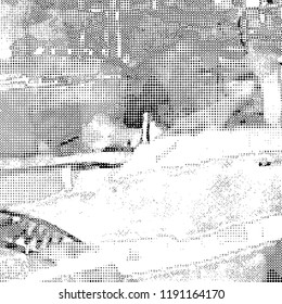 Simple abstract black and white drawing. Expressive drawing. Abstract Overlay Texture. Vector.