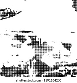 Simple abstract black and white drawing. Expressive drawing. Abstract Overlay Texture. Vector.