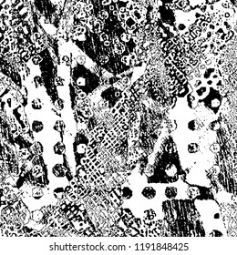 Simple abstract black and white drawing. Expressive drawing. Abstract Overlay Texture. Vector.