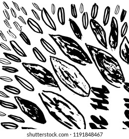 Simple abstract black and white drawing. Expressive drawing. Abstract Overlay Texture. Vector.