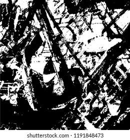 Simple abstract black and white drawing. Expressive drawing. Abstract Overlay Texture. Vector.