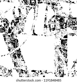Simple abstract black and white drawing. Expressive drawing. Abstract Overlay Texture. Vector.