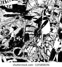 Simple abstract black and white drawing. Expressive drawing. Abstract Overlay Texture. Vector.