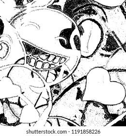 Simple abstract black and white drawing. Expressive drawing. Abstract Overlay Texture. Vector.