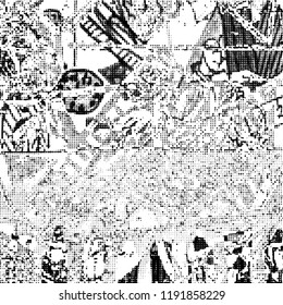 Simple abstract black and white drawing. Expressive drawing. Abstract Overlay Texture. Vector.