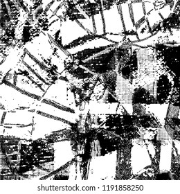 Simple abstract black and white drawing. Expressive drawing. Abstract Overlay Texture. Vector.