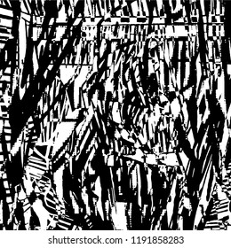 Simple abstract black and white drawing. Expressive drawing. Abstract Overlay Texture. Vector.