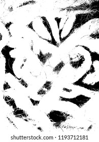 Simple abstract black and white drawing. Expressive drawing. Abstract Overlay Texture. Vector.