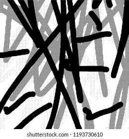 Simple abstract black and white drawing. Expressive drawing. Abstract Overlay Texture. Vector.