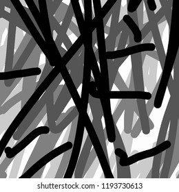 Simple abstract black and white drawing. Expressive drawing. Abstract Overlay Texture. Vector.