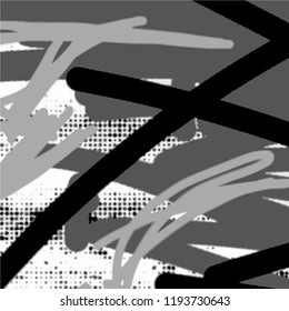 Simple abstract black and white drawing. Expressive drawing. Abstract Overlay Texture. Vector.