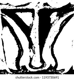 Simple abstract black and white drawing. Expressive drawing. Abstract Overlay Texture. Vector.